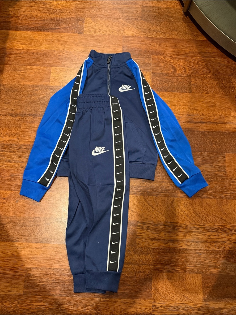 Nike Navy and Royal Blue Kids Track Jacket & Pants Set